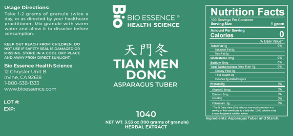 Bio Essence Health Science, Tian Men Dong, Chinese Asparagus, 5:1 Extract Granules, 100 grams