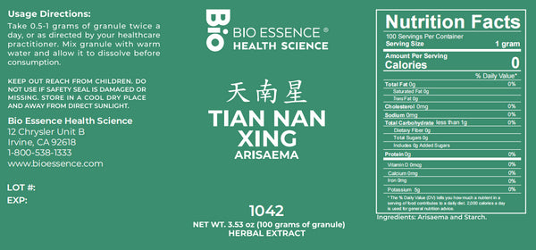 Bio Essence Health Science, Tian Nan Xing, Chinese Arisaema, 5:1 Extract Granules, 100 grams