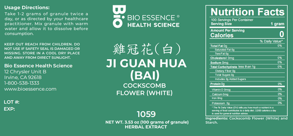 Bio Essence Health Science, Ji Guan Hua (Bai), Celosia Flower, 5:1 Extract Granules, 100 grams