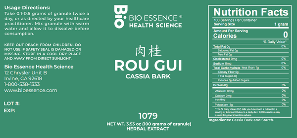 Bio Essence Health Science, Rou Gui, Cinnamon Inner Bark, 5:1 Extract Granules, 100 grams