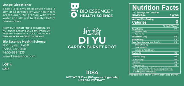 Bio Essence Health Science, Di Yu, Bloodwart Root, 5:1 Extract Granules, 100 grams