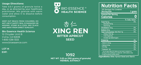 Bio Essence Health Science, Xing Ren, Bitter Apricot Seed, 5:1 Extract Granules, 100 grams