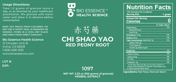 Bio Essence Health Science, Chi Shao Yao, Red Peony Root, 5:1 Extract Granules, 100 grams