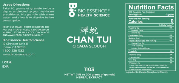 Bio Essence Health Science, Chan Tui, Ciccada Slough, 5:1 Extract Granules, 100 grams