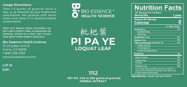 Bio Essence Health Science, Pi Pa Ye, Loquat Leaf, 5:1 Extract Granules, 100 grams