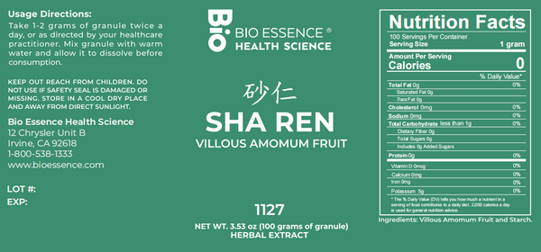 Bio Essence Health Science, Sha Ren, Amomum Fruit, 5:1 Extract Granules, 100 grams