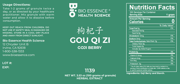 Bio Essence Health Science, Gou Qi Zi, Goji Berry, 5:1 Extract Granules, 100 grams