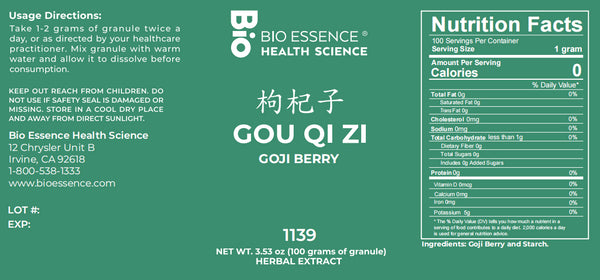 Bio Essence Health Science, Gou Qi Zi, Goji Berry, 5:1 Extract Granules, 100 grams