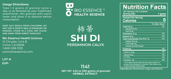 Bio Essence Health Science, Shi Di, Calyx Kaki, 5:1 Extract Granules, 100 grams