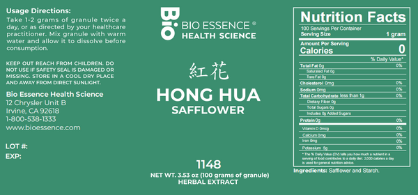 Bio Essence Health Science, Hong Hua, Safflower, 5:1 Extract Granules, 100 grams