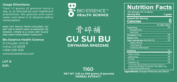 Bio Essence Health Science, Gu Sui Bu, Drynaria Rhizome, 5:1 Extract Granules, 100 grams