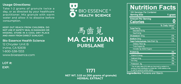 Bio Essence Health Science, Ma Chi Xian, Purslane, 5:1 Extract Granules, 100 grams