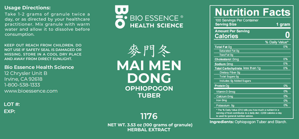 Bio Essence Health Science, Mai Men Dong, Ophiopogon Tuber, 5:1 Extract Granules, 100 grams