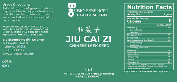 Bio Essence Health Science, Jiu Cai Zi, Chinese Chive Seed, 5:1 Extract Granules, 100 grams