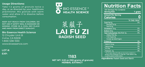 Bio Essence Health Science, Lai Fu Zi, Radish Seed, 5:1 Extract Granules, 100 grams