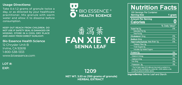Bio Essence Health Science, Fan Xie Ye, Senna Leaf, 5:1 Extract Granules, 100 grams