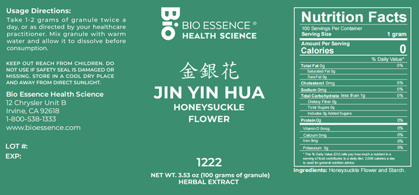Bio Essence Health Science, Jin Yin Hua, Honeysuckle Flower, 5:1 Extract Granules, 100 grams