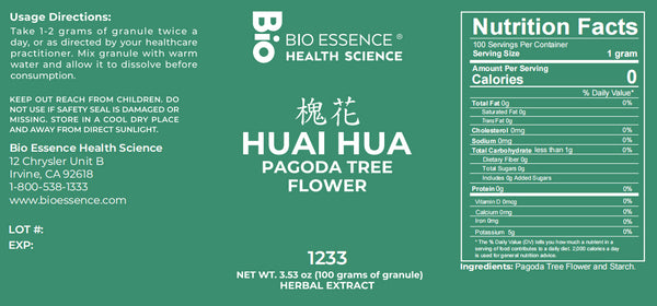 Bio Essence Health Science, Huai Hua, Pagoda Tree Flower, 5:1 Extract Granules, 100 grams
