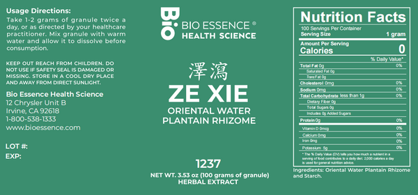Bio Essence Health Science, Ze Xie, Asian Water Plantain, 5:1 Extract Granules, 100 grams