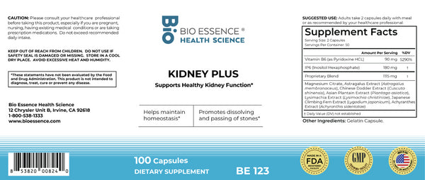Bio Essence Health Science, Kidney Plus, 100 Capsules