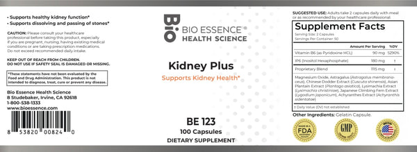Bio Essence Health Science, Kidney Plus, 100 Capsules