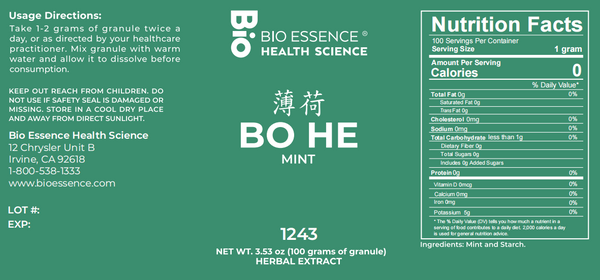 Bio Essence Health Science, Bo He, Pepermint, 5:1 Extract Granules, 100 grams