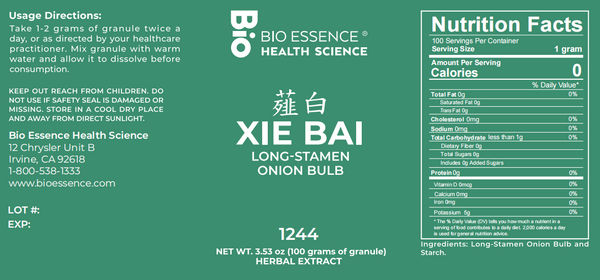 Bio Essence Health Science, Xie Bai, Macrostem Onion, 5:1 Extract Granules, 100 grams