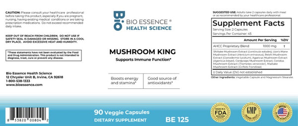 Bio Essence Health Science, Mushroom King, 90 Veggie Capsules