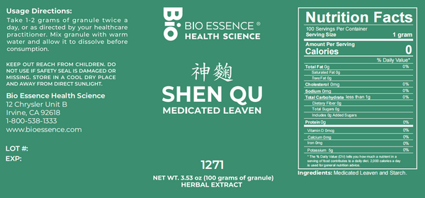 Bio Essence Health Science, Shen Qu, Medicated Leaven, 5:1 Extract Granules, 100 grams
