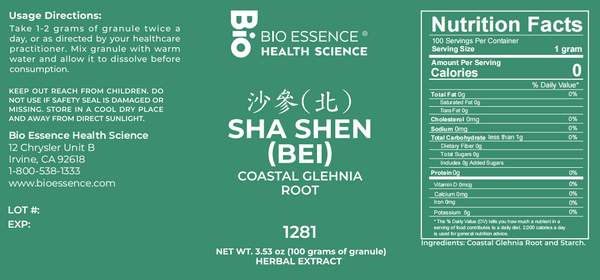 Bio Essence Health Science, Sha Shen (Bei), Glehnia Root, 5:1 Extract Granules, 100 grams