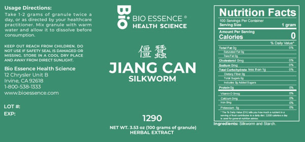 Bio Essence Health Science, Jiang Can, Silkworm, 5:1 Extract Granules, 100 grams