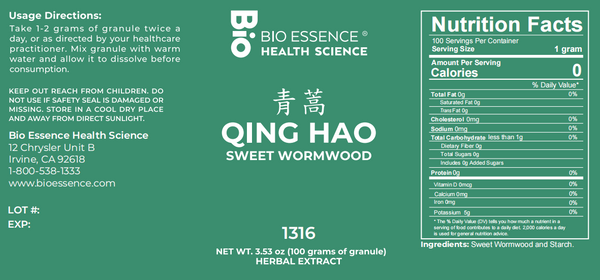 Bio Essence Health Science, Qing Hao, Sweet Wormwood, 5:1 Extract Granules, 100 grams
