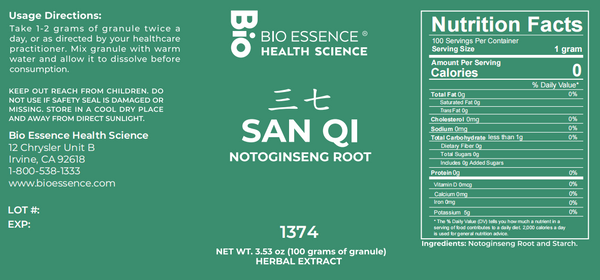 Bio Essence Health Science, San Qi, Panax Notoginseng, 5:1 Extract Granules, 100 grams