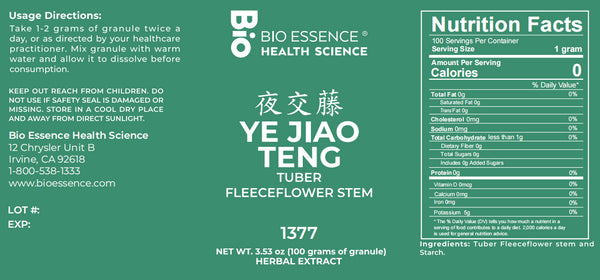 Bio Essence Health Science, Ye Jiao Teng, Polygonum Vine, 5:1 Extract Granules, 100 grams