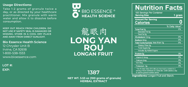 Bio Essence Health Science, Long Yan Rou, Longan Fruit, 5:1 Extract Granules, 100 grams