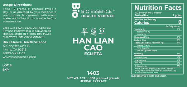 Bio Essence Health Science, Han Lian Cao, Eclipta, 5:1 Extract Granules, 100 grams