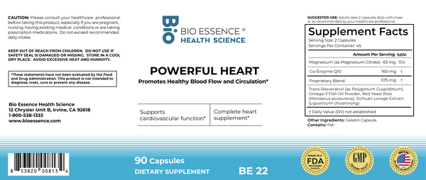 Bio Essence Health Science, Powerful Heart, 90 Capsules