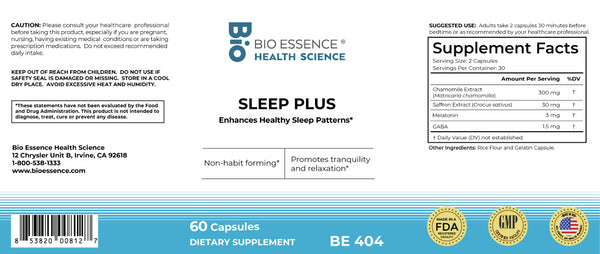 Bio Essence Health Science, Sleep Plus, 60 Capsules