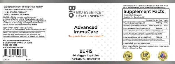 Bio Essence Health Science, Advanced ImmuCare, 90 Veggie Capsules