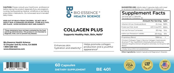 Bio Essence Health Science, Collagen Plus, 60 Capsules