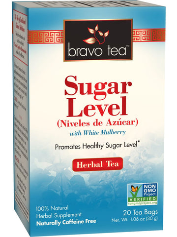 ** 12 PACK ** Bravo Tea, Sugar Level, 20 Tea Bags
