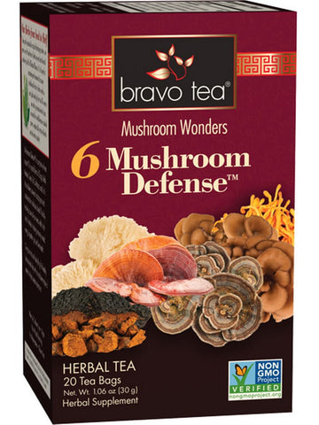 ** 12 PACK ** Bravo Tea, Six Mushroom Defense, 20 Tea Bags