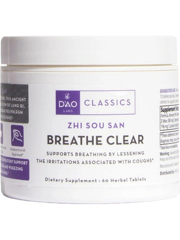 DAO Labs, Zhi Sou San, Breathe Clear, 60 Herbal Tablets