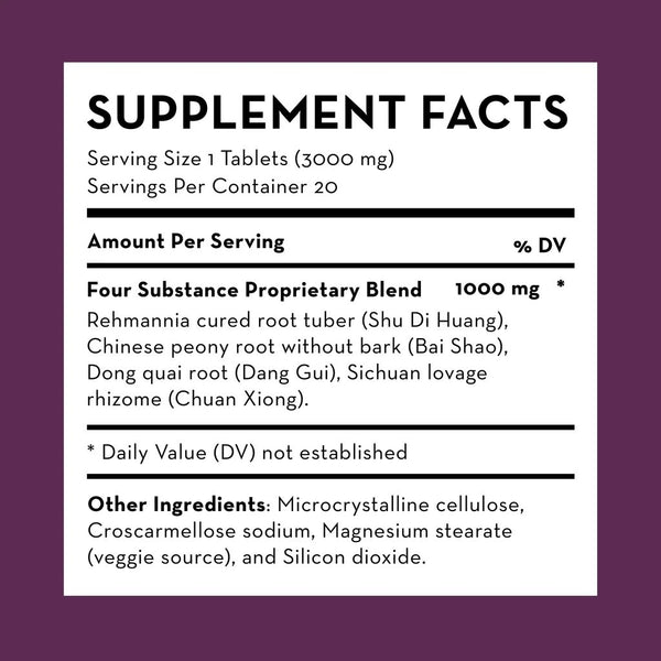 DAO Labs, Si Wu Tang, Four Substance, 60 Herbal Tablets