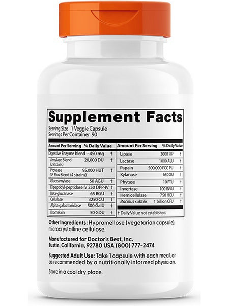 Doctor's Best, Digestive Enzymes, 90 Veggie Caps