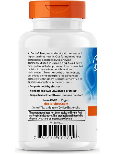 Doctor's Best, High Potency Serrapeptase, 120,000 SPU, 90 Veggie Capsv