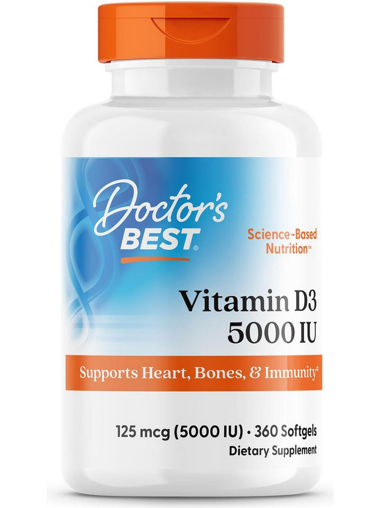Doctor's Best, Vitamin D3, 125 mcg (5,000 IU), 360 Softgels