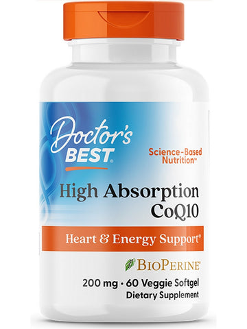 Doctor's Best, High Absorption CoQ10, 200 mg, 60 Veggie Softgels