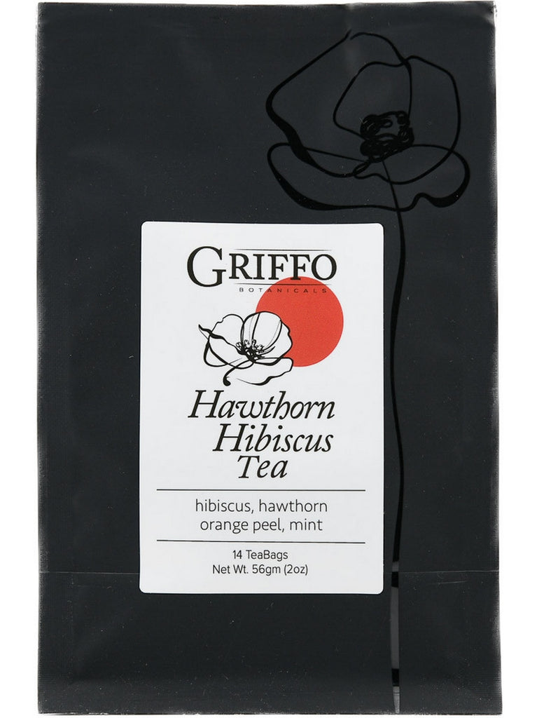 Griffo Botanicals, Hawthorn Hibiscus Tea, 14 Tea Bags