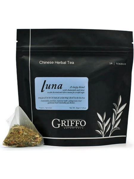 Griffo Botanicals, Luna Tea, Yang Gan Ju Bo He He Huan Pi Ye Jiao Teng, 14 Teabags